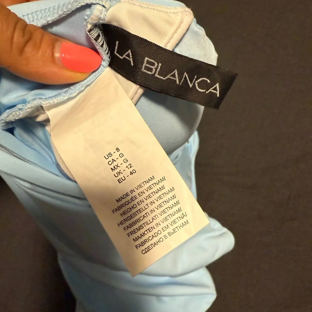 Island Goddess Underwire Lace Up One Piece - Crystal Blue - Picture 8 of 9